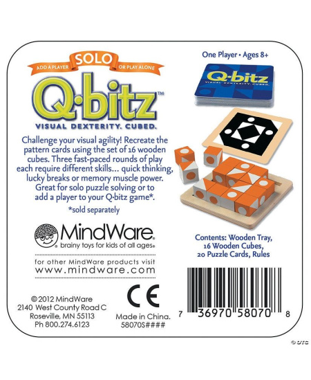 Stalo žaidimas Mindware „Q-bitz Solo: Orange Edition“