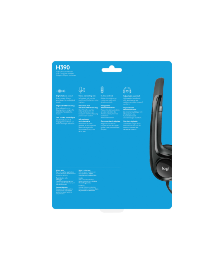 Logitech | Computer headset | H390 | Built-in microphone | USB Type-A | Black