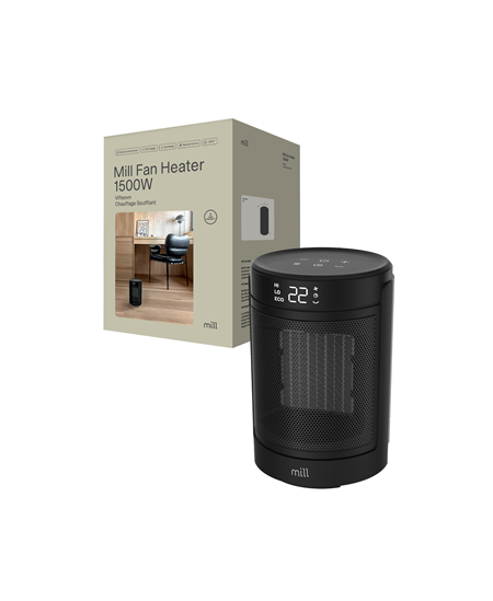 Mill FH1500BLACK | Ceramic fan heater | 1500 W | Suitable for rooms up to 22 m² | Black