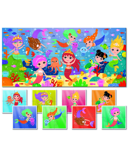 Dvipusė dėlionė mažyliams LUDATTICA Undinėlės, 32 det.