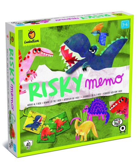 Atmintį lavinantis žaidimas LUDATTICA Risky Memo "Pažink dinozaurus"