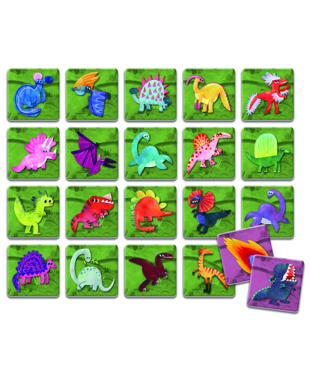 Atmintį lavinantis žaidimas LUDATTICA Risky Memo "Pažink dinozaurus"