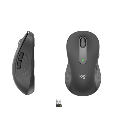 Logitech Signature M650 L Left Wireless Mouse, RF Wireless + Bluetooth, 2000 DPI, Graphite | Logitech