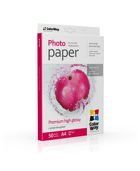 ColorWay Photo Paper, 50 sheets | 255 g/m² | A4 | Premium High Glossy