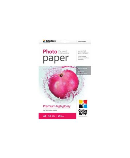 ColorWay Photo Paper, 50 sheets | 255 g/m² | A4 | Premium High Glossy