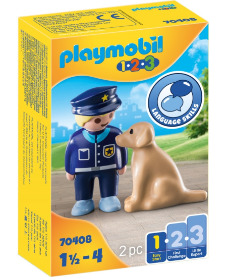 PLAYMOBIL 1.2.3 "Policininkas su šunimi", 70408
