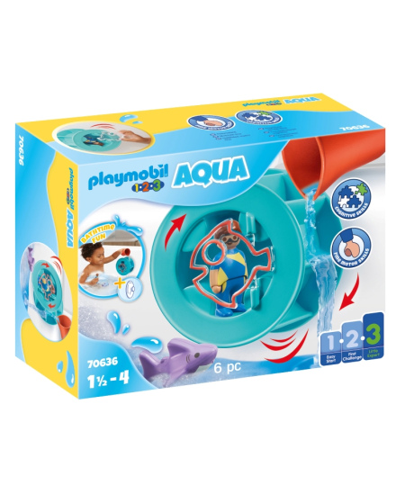 PLAYMOBIL 1.2.3 "Vandens sūkurys su ryklio jaunikliu", 70636