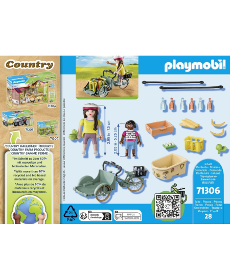 PLAYMOBIL Country "Ūkininkės dviratis su priekaba", 71306