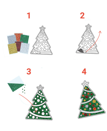 Dekoravimo blizgučiais rinkinys LOOLIPO Kalėdinės dekoracijos, 10 vnt.