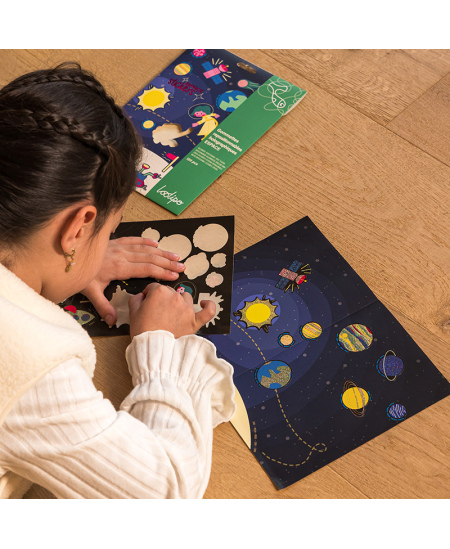 Holograminiai perkeliami lipdukai LOOLIPO Kosmosas, 120 vnt.