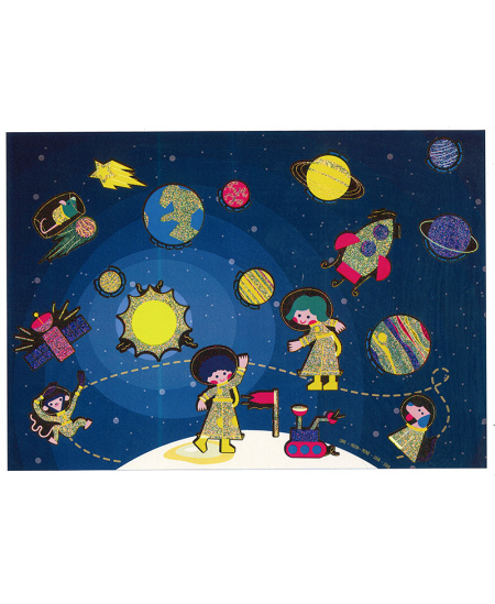 Holograminiai perkeliami lipdukai LOOLIPO Kosmosas, 120 vnt.