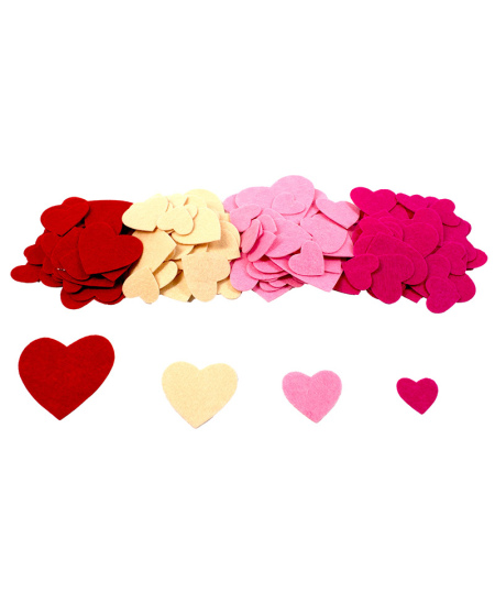 Lipdukai iš veltinio dekoravimui LOOLIPO Širdelės, 150 vnt.