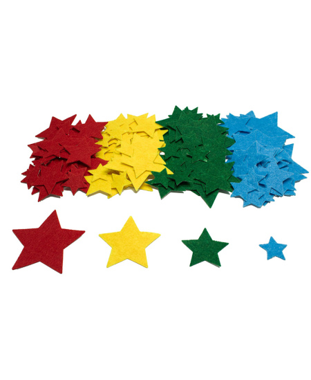 Lipdukai iš veltinio dekoravimui LOOLIPO Žvaigždutės, 150 vnt.