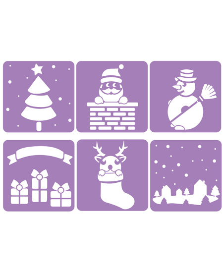 Piešimo trafaretai LOOLIPO Kalėdos, 6 vnt.