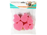 Antspaudukai kempinėlės SODERTEX Širdelės, 6 vnt.