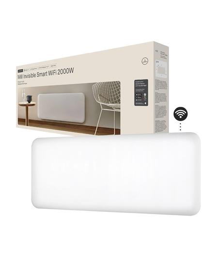 Mill Invisible Smart WiFi Heater | PA2000WIFI4 | Panel Heater | 2000 W | Suitable for rooms up to 24-28 m² | White | IPX4