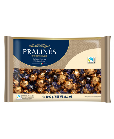 Šokoladiniai saldainiai PRALINES, su kapučino skonio įdaru, 1 kg