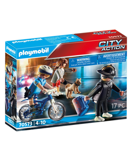 PLAYMOBIL City Action "Policininkas su dviračiu ir vagis", 70573