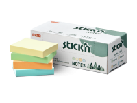 Lipnūs lapeliai STICK´N, FSC, 38 × 51 mm, 1200 lapelių, įvairių pastelinių spalvų
