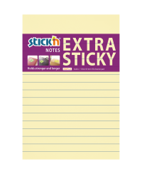 Itin lipnūs lapeliai STICK´N, 150 × 101 mm, 90 lapelių, su linijomis, geltoni