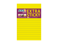 Itin lipnūs lapeliai STICK´N, 150 × 101 mm, su linijomis, 90 lapelių, neoninės geltonos