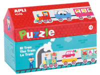 APLI dėlionė namelio formos dėžutėje „Traukinys“