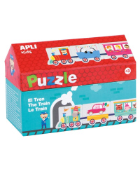 APLI dėlionė namelio formos dėžutėje „Traukinys“