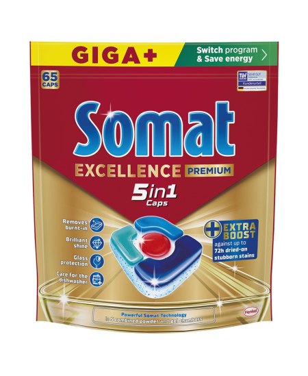 Indaplovių kapsulės "SOMAT EXCELLENCE Premium 5in1" 65vnt.
