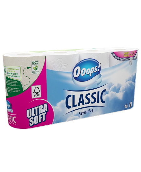 Buitinis tualetinis popierius Ooops! Sensitive, 8 ritiniai