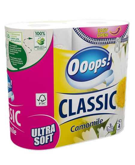 Buitinis tualetinis popierius Ooops! Camomile, 4 ritiniai