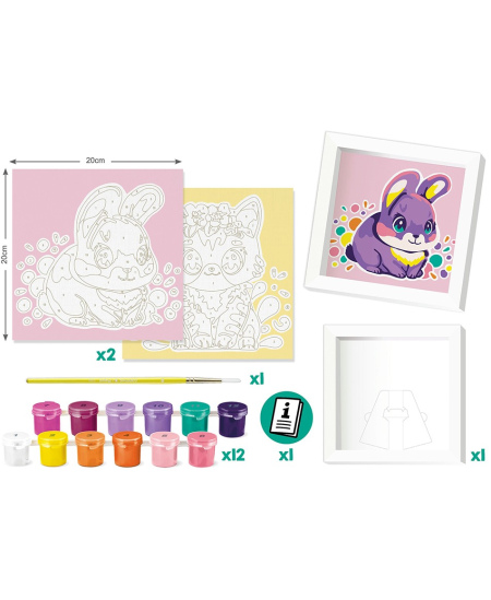 Tapyba pagal skaičius MAPED Creativ "Katė ir triušis", 20x20 cm