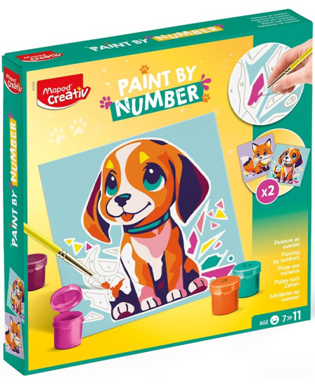 Tapyba pagal skaičius MAPED Creativ "Šuo ir lapė", 20x20 cm