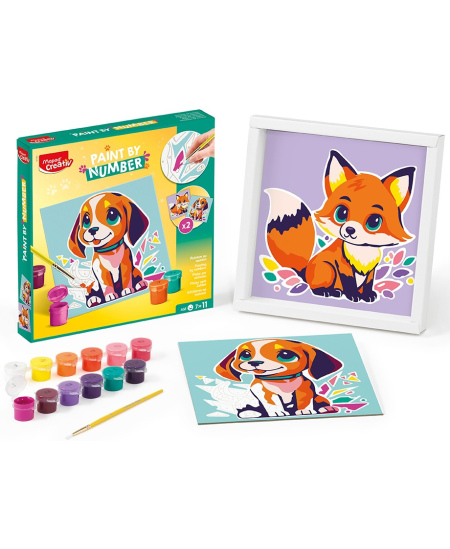 Tapyba pagal skaičius MAPED Creativ "Šuo ir lapė", 20x20 cm