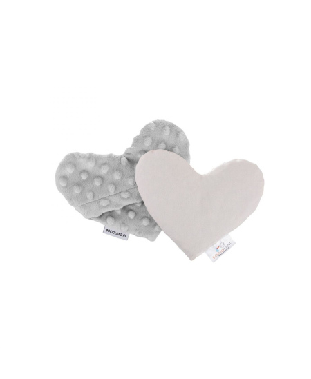 Vyšnių kauliukų pagalvėlė BOCIOLAND, širdėlė, pilka, BOC0216