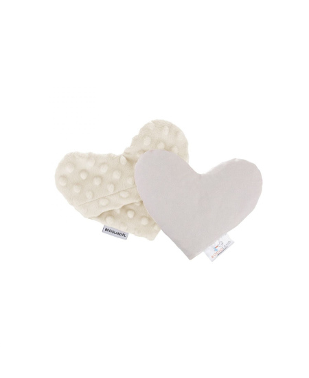 Vyšnių kauliukų pagalvėlė BOCIOLAND, širdėlė, kreminė, BOC0217