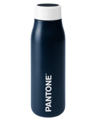 Metalinė termogertuvė su termometru PANTONE, tamsiai mėlynos spalvos