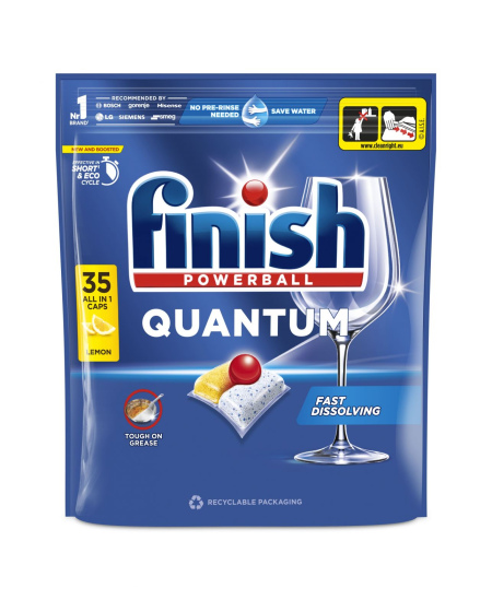 FINISH QUANTUM ALL IN 1 LEMON indaplovių kapsulės, 35 vnt