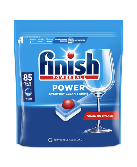 FINISH POWER ALL IN 1 REGULAR indaplovių tabletės, 85vnt