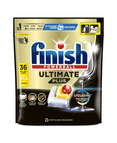 FINISH ULTIMATE LEMON indaplovių kapsulės, 36 vnt