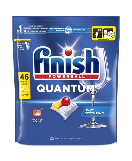 FINISH QUANTUM ALL IN 1 LEMON indaplovių kapsulės, 46 vnt