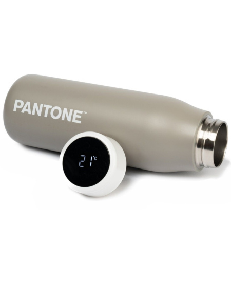 Termogertuvė su skaitmeniniu ekranu PANTONE, pilkos spalvos, 500 ml