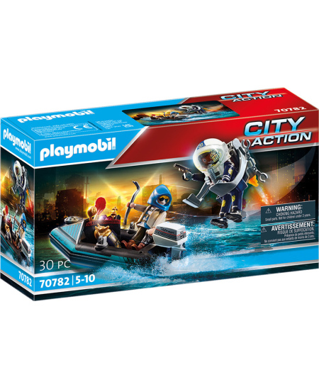 PLAYMOBIL City Action "Skraidantis policininkas su plėšiku valtyje", 70782