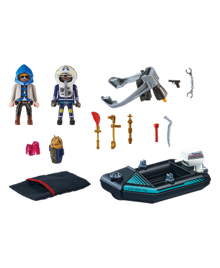 PLAYMOBIL City Action "Skraidantis policininkas su plėšiku valtyje", 70782