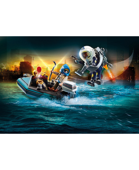 PLAYMOBIL City Action "Skraidantis policininkas su plėšiku valtyje", 70782