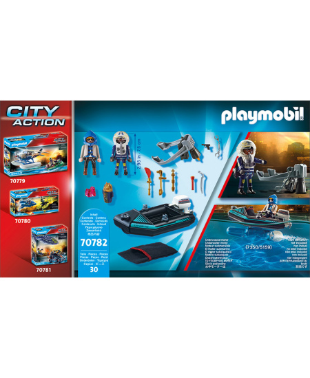 PLAYMOBIL City Action "Skraidantis policininkas su plėšiku valtyje", 70782
