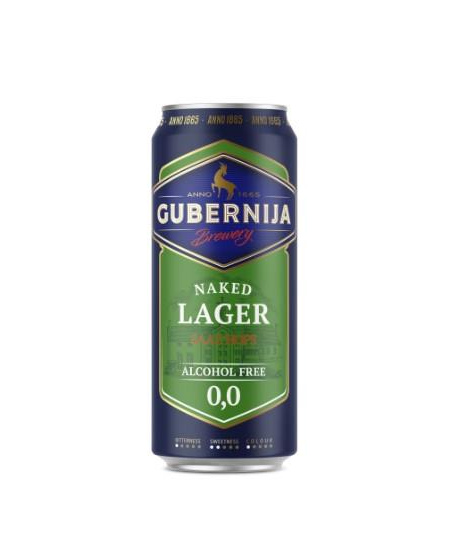 Alus GUBERNIJA, Nealkoholinis Ekstra lager, 0%, 0.5l, skardinė, D