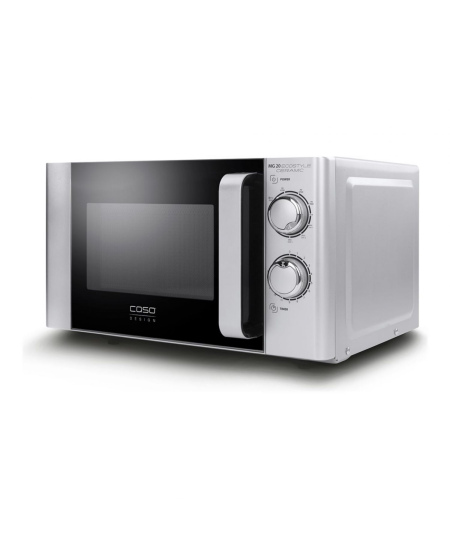 Caso Ecostyle Ceramic 03316 Free standing, Grill,  Intuitive control using rotary knobs, 700 W, Black/Silver, Defrost function