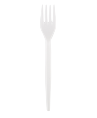 Vienkartinės šakutės SUPERIOR, PS, baltos, 17 cm, 50 vnt