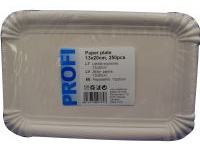 Vienkartinės lėkštės PROFI, popierinės, baltos, 13 x 20 cm, 250 vnt.