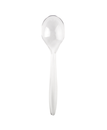 Vienkartiniai šaukštai SUPERIOR,  PS, skaidrūs, 17 cm, 50 vnt